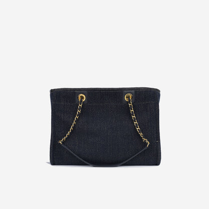 Chanel Deauville Calfskin Gold Tote Bag Calfskin