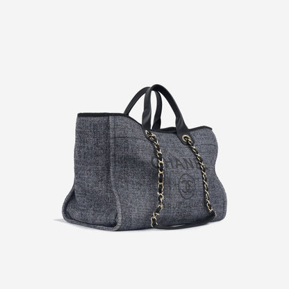 Chanel Deauville Tweed Black Tote Bag