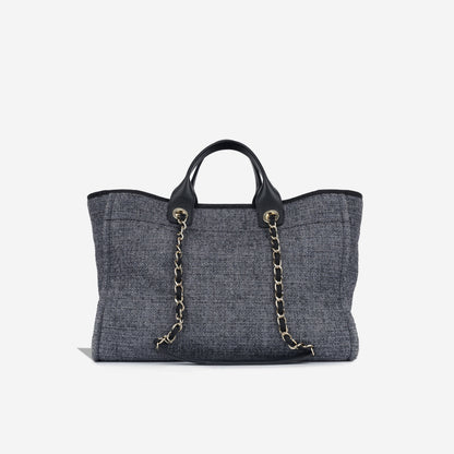 Chanel Deauville Tweed Black Tote Bag