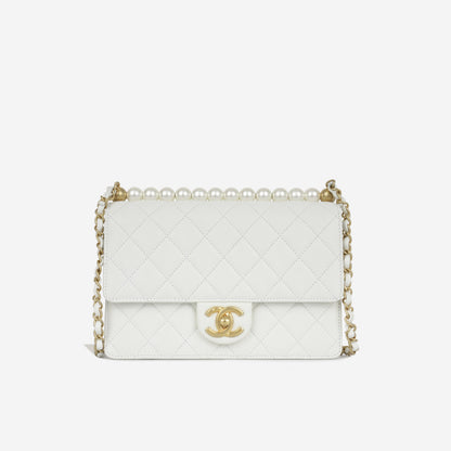 Chanel Classic Flap Lambskin Gold Shoulder Bag Style 112