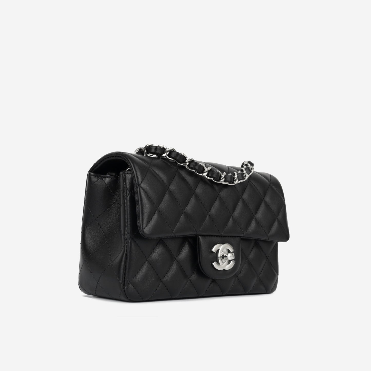 Chanel Classic Flap Lambskin Black Shoulder Bag Style 128