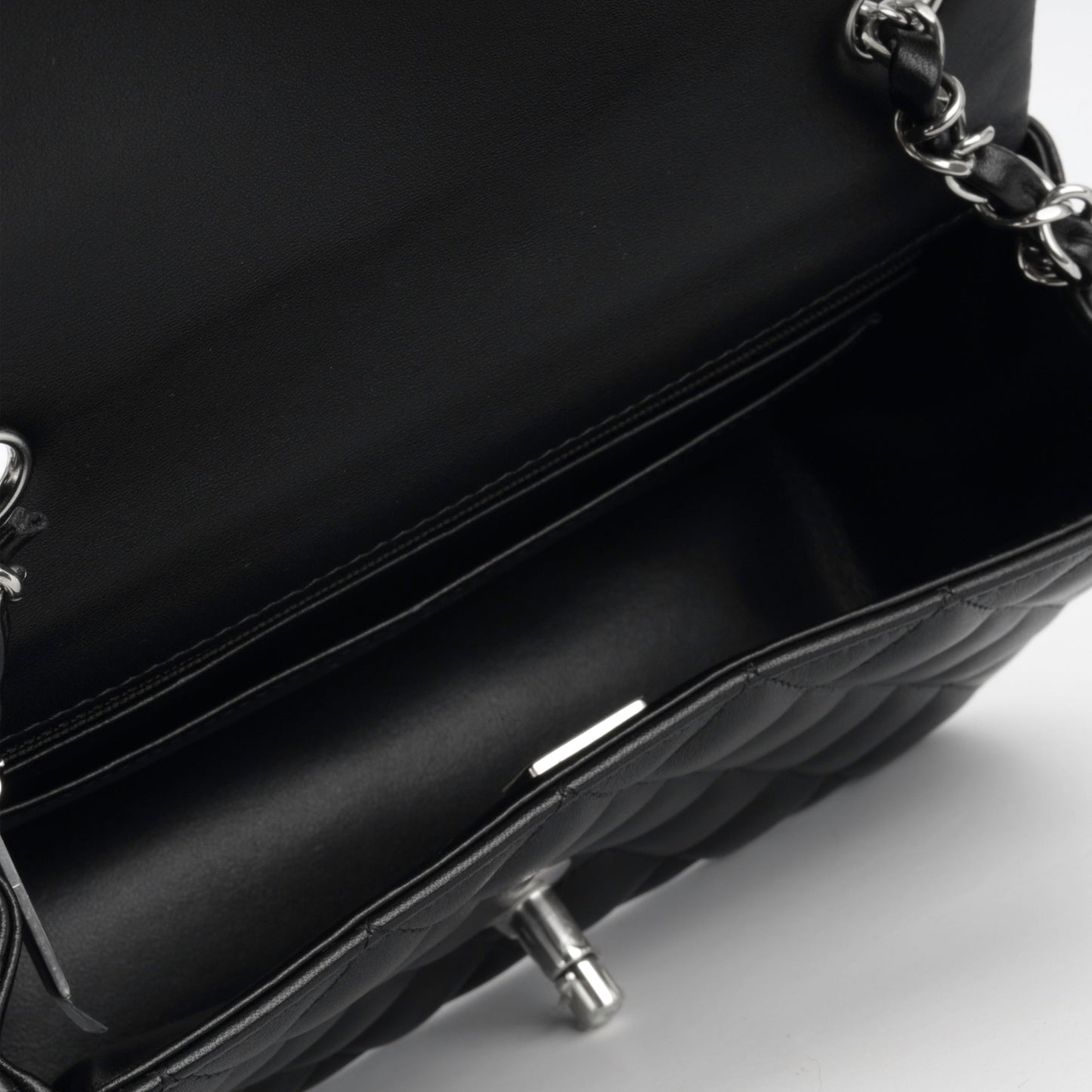 Chanel Classic Flap Lambskin Black Shoulder Bag Style 128