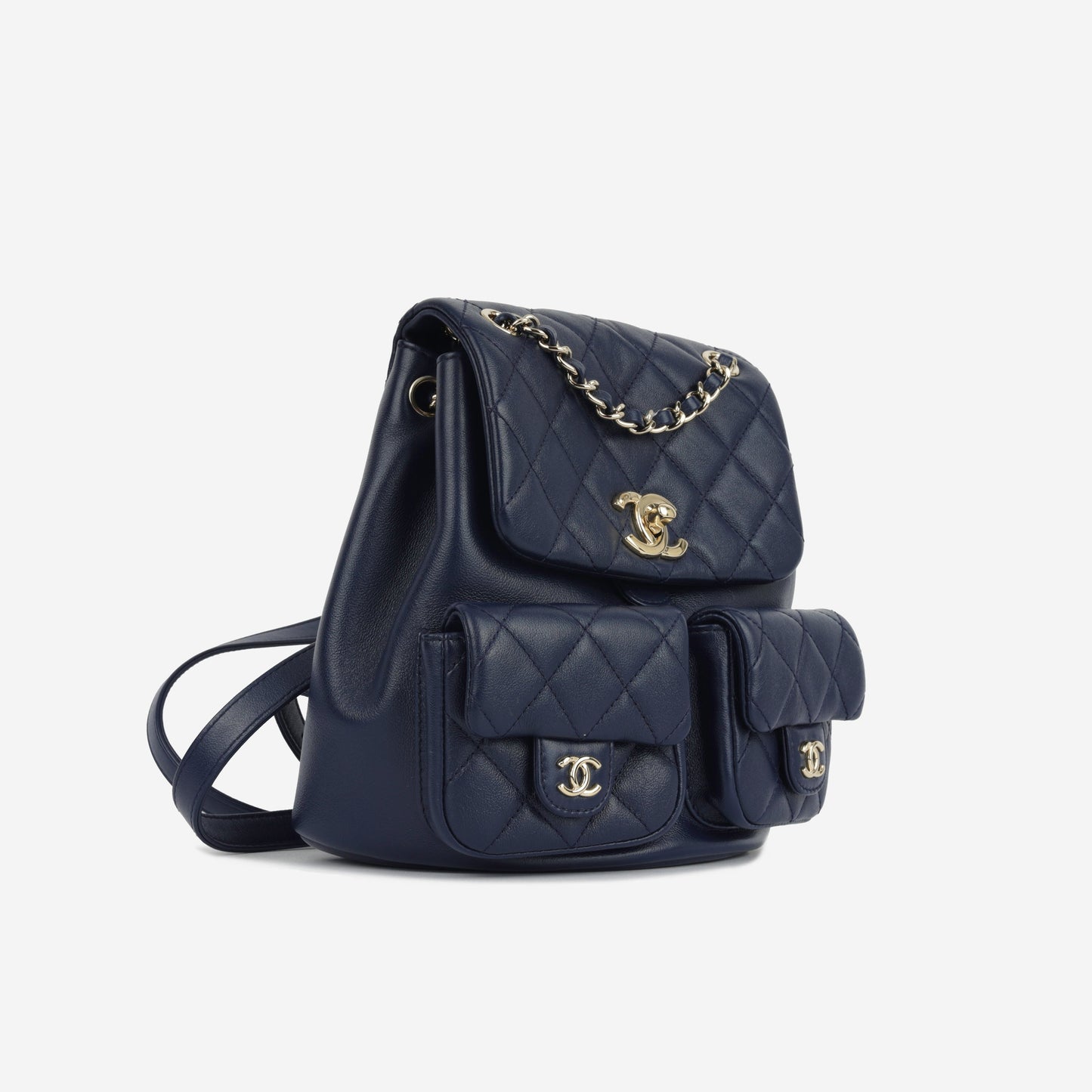 Chanel Luxury Lambskin Gold Backpack Lambskin