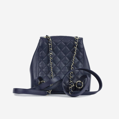Chanel Luxury Lambskin Gold Backpack Lambskin