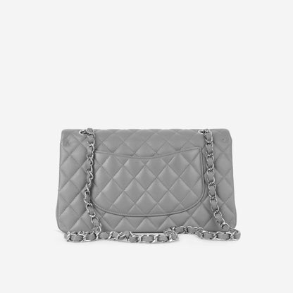 Chanel Classic Flap Caviar Silver Shoulder Bag Style 12
