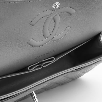 Chanel Classic Flap Caviar Silver Shoulder Bag Style 12