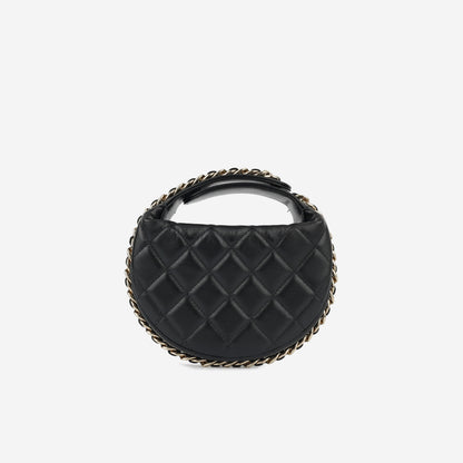 Chanel Classic Flap Lambskin Black Shoulder Bag Style 12