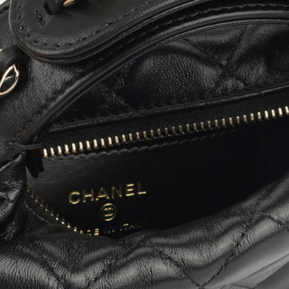 Chanel Classic Flap Lambskin Black Shoulder Bag Style 12