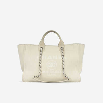 Chanel Cambon Tweed Silver Tote Bag