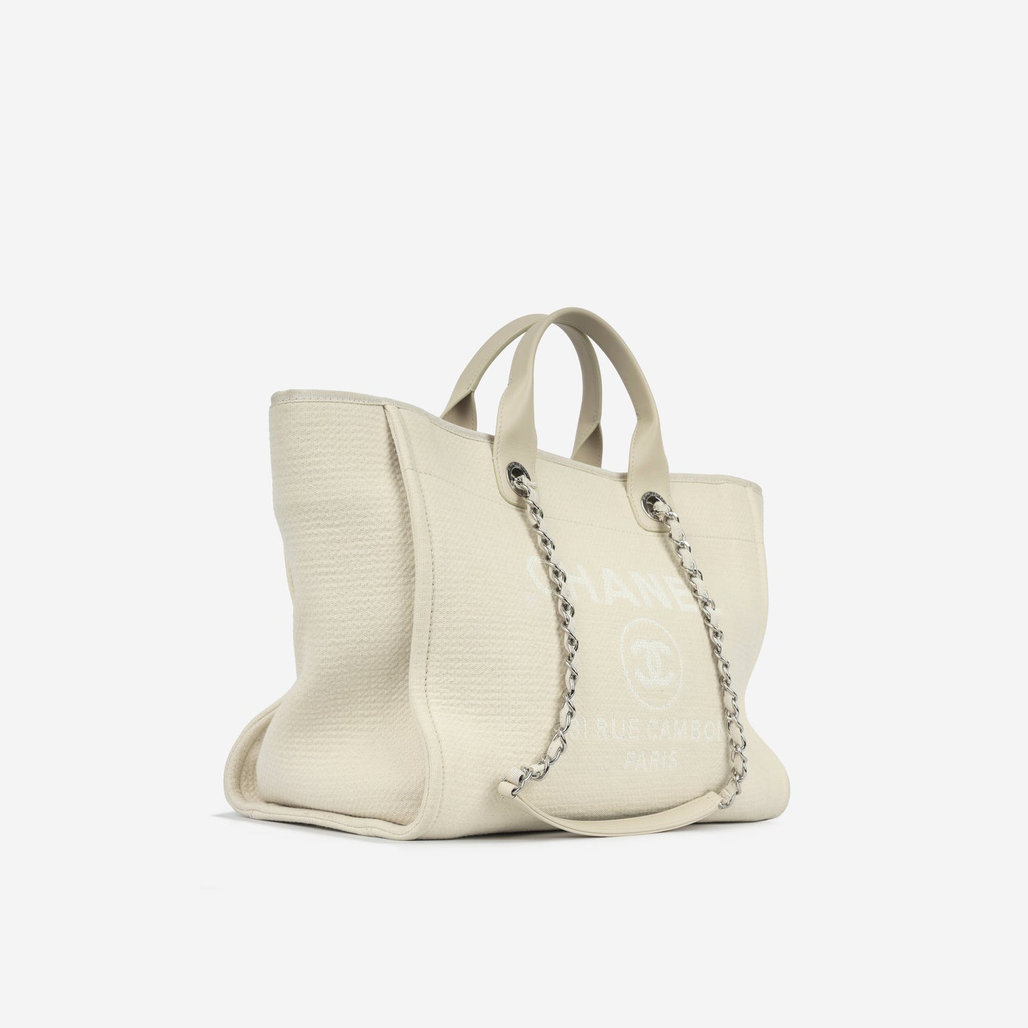 Chanel Cambon Tweed Silver Tote Bag
