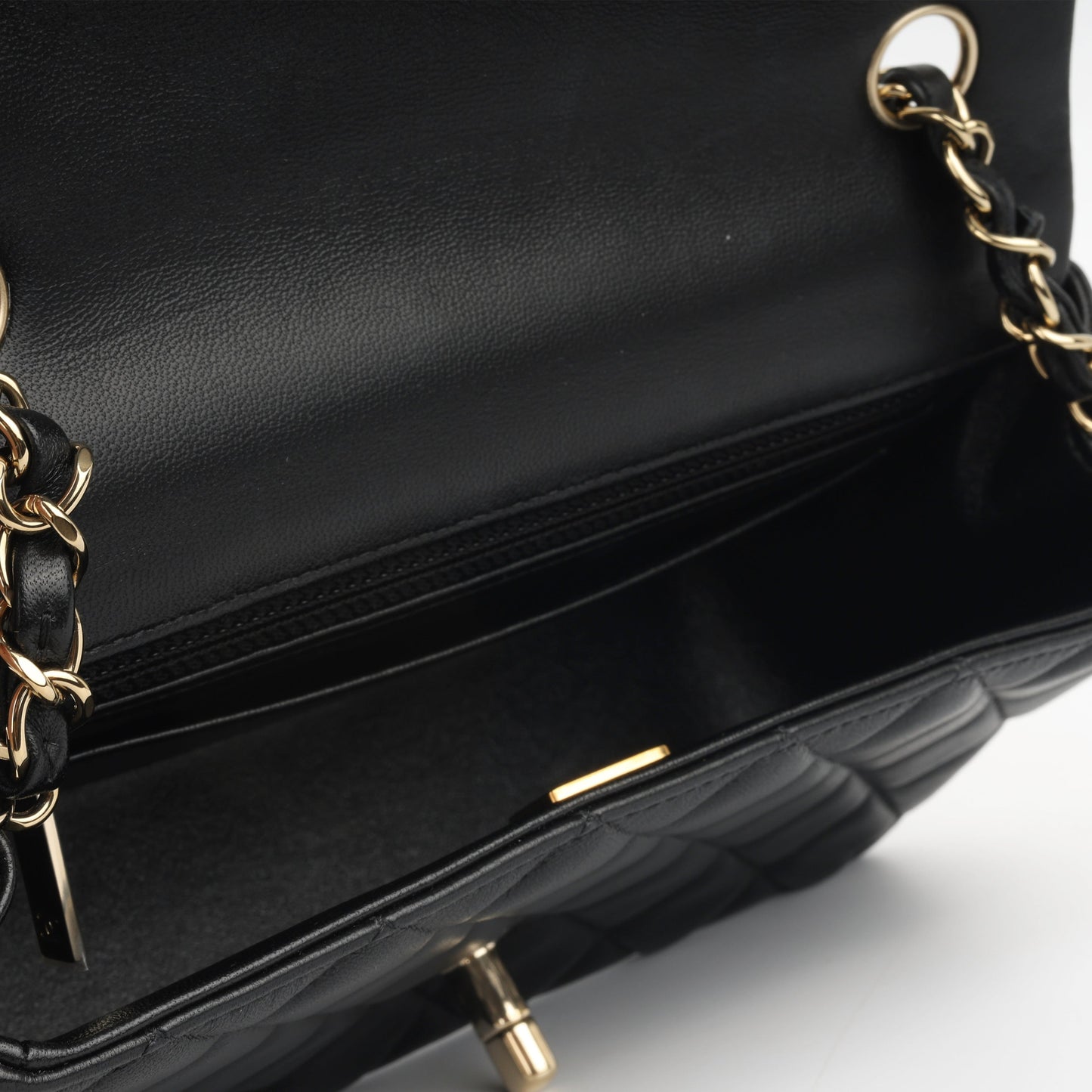 Chanel Classic Flap Lambskin Black Shoulder Bag Style 124