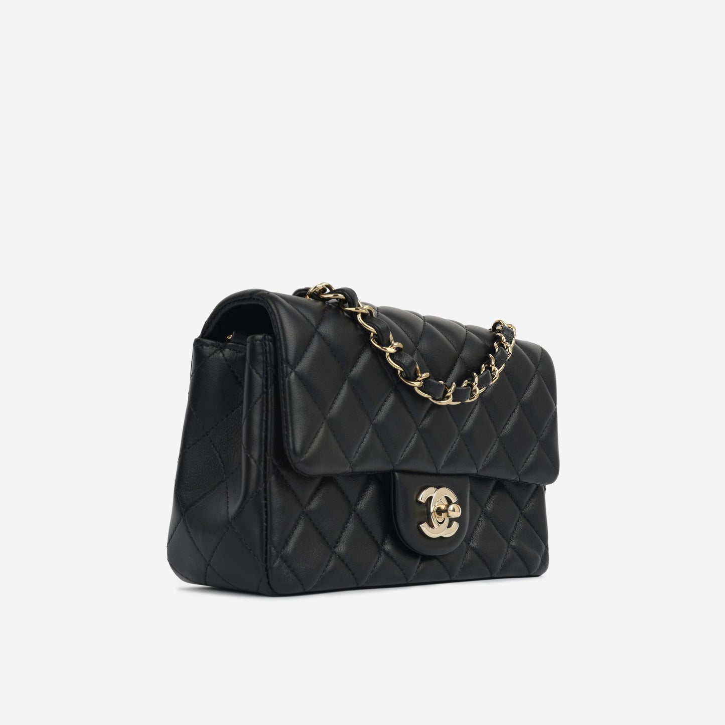Chanel Classic Flap Lambskin Black Shoulder Bag Style 124