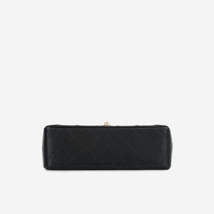 Chanel Classic Flap Lambskin Black Shoulder Bag Style 124