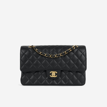 Chanel Classic Flap Lambskin Black Shoulder Bag Style 306