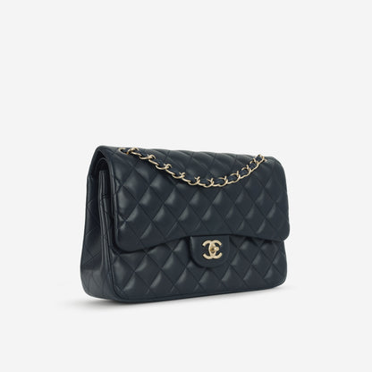 Chanel Classic Flap Lambskin Black Shoulder Bag Style 84