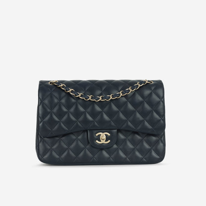Chanel Classic Flap Lambskin Black Shoulder Bag Style 84