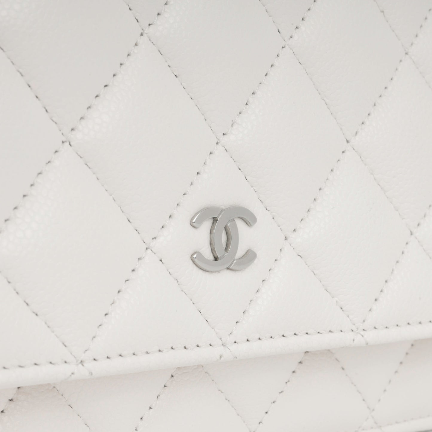 Chanel Wallet On Chain Caviar Silver Crossbody Caviar