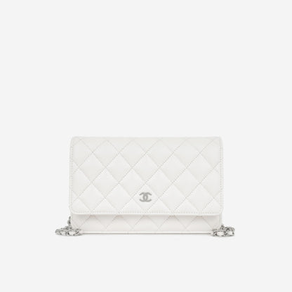 Chanel Wallet On Chain Caviar Silver Crossbody Caviar