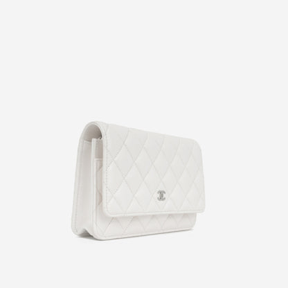 Chanel Wallet On Chain Caviar Silver Crossbody Caviar