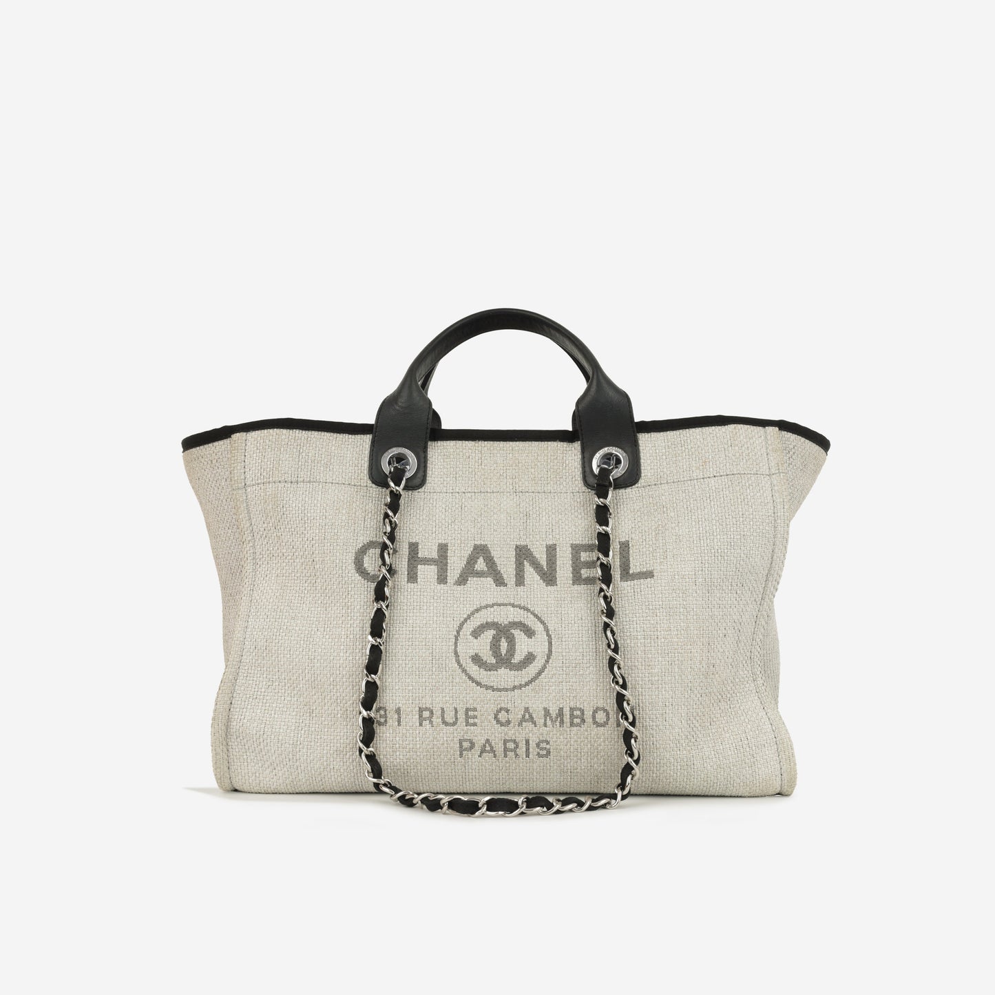 Chanel Deauville Lambskin Black Tote Bag Style 5