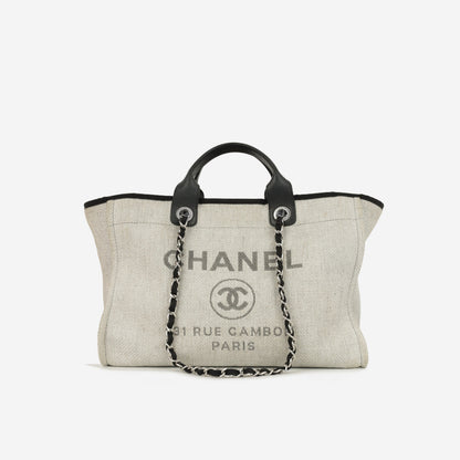 Chanel Deauville Lambskin Black Tote Bag Style 5