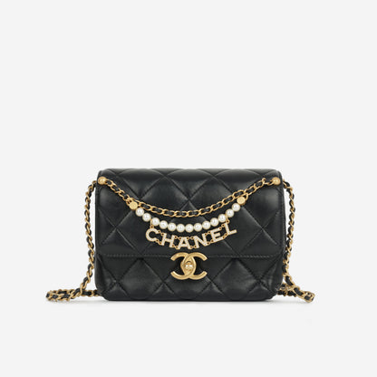Chanel Mini Square Pearl Twist Flap
