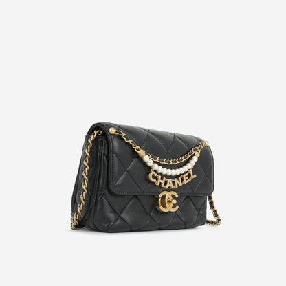 Chanel Mini Square Pearl Twist Flap