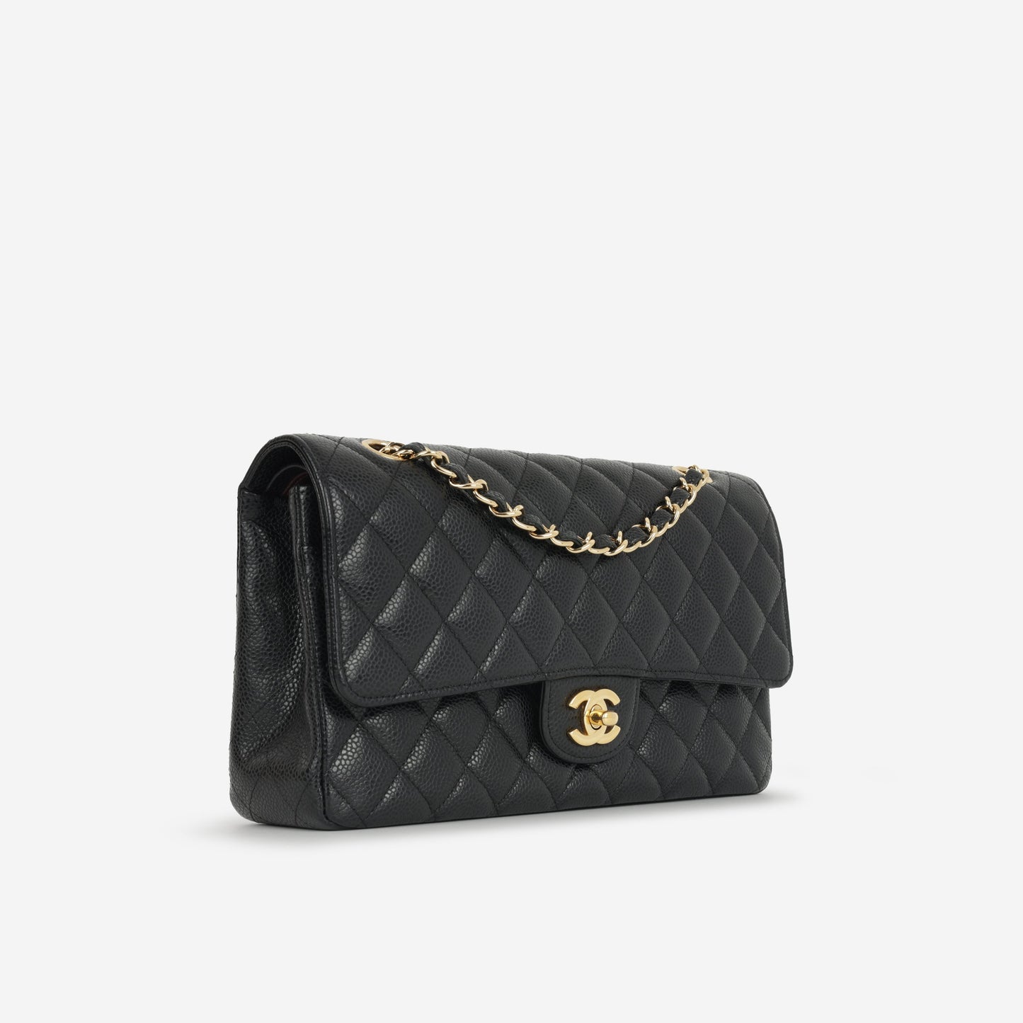 Chanel Classic Flap Lambskin Black Shoulder Bag Style 318