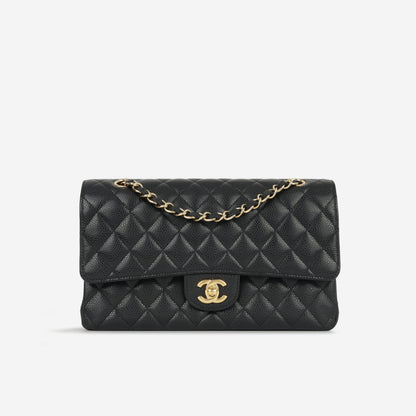 Chanel Classic Flap Lambskin Black Shoulder Bag Style 318