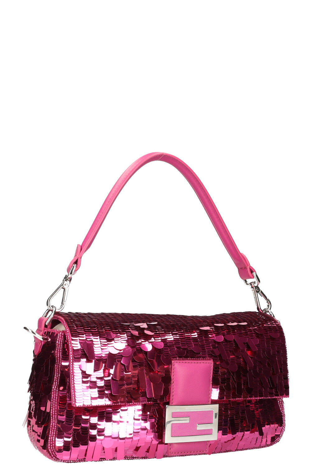 FENDI Iconic Medium Baguette Sequin Pink