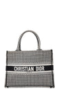 Christian Dior Medium Houndstooth Book Tote Black White