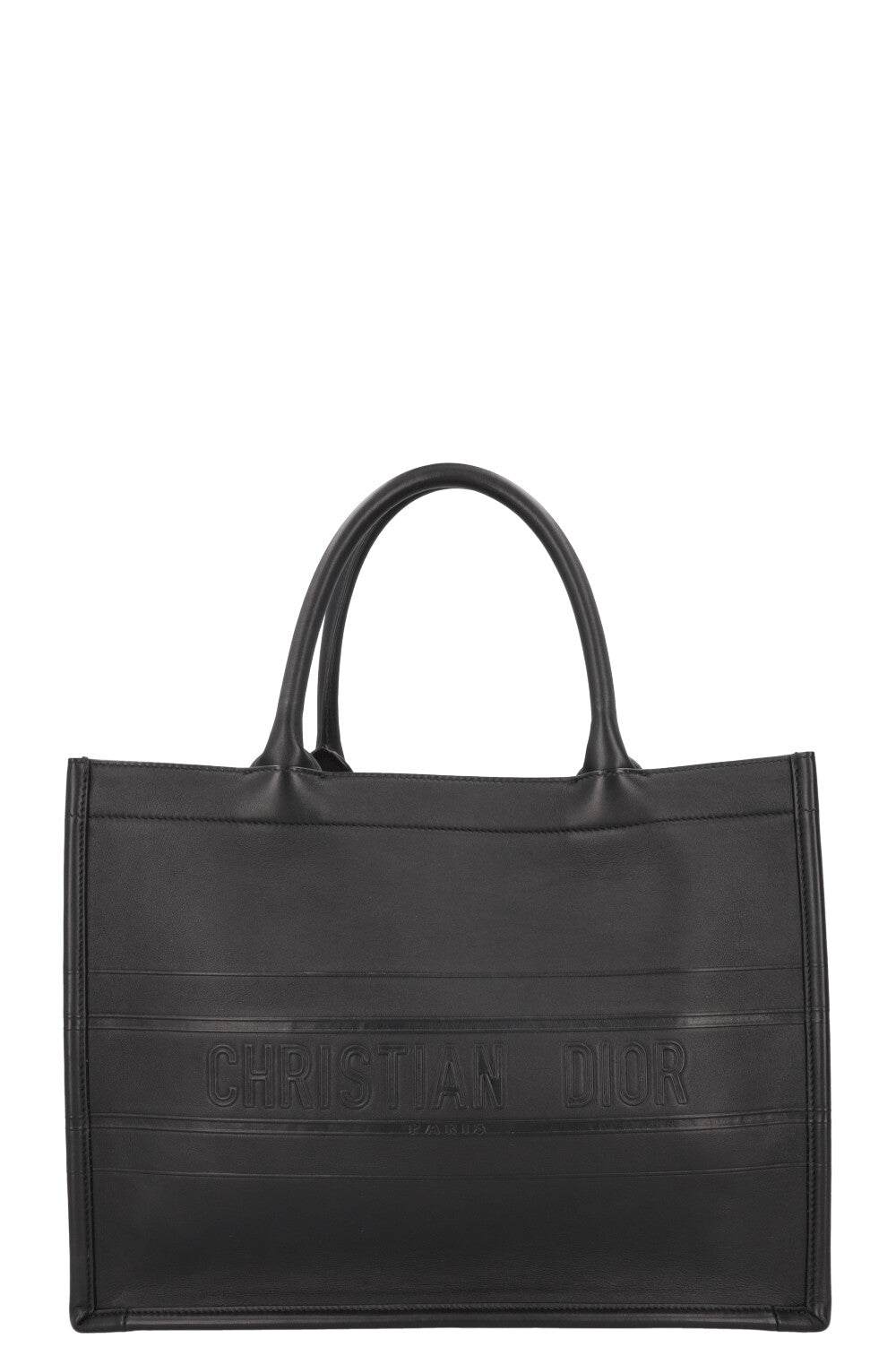 Christian Dior Medium Book Tote Black Leather
