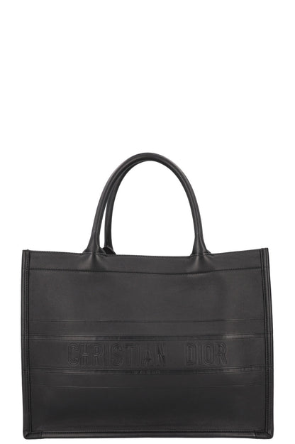 Christian Dior Medium Book Tote Black Leather