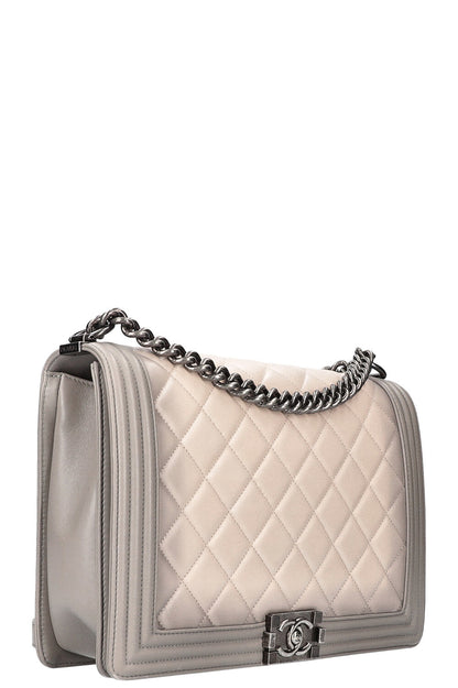 Chanel Boy Large Grey Luxury Handbag