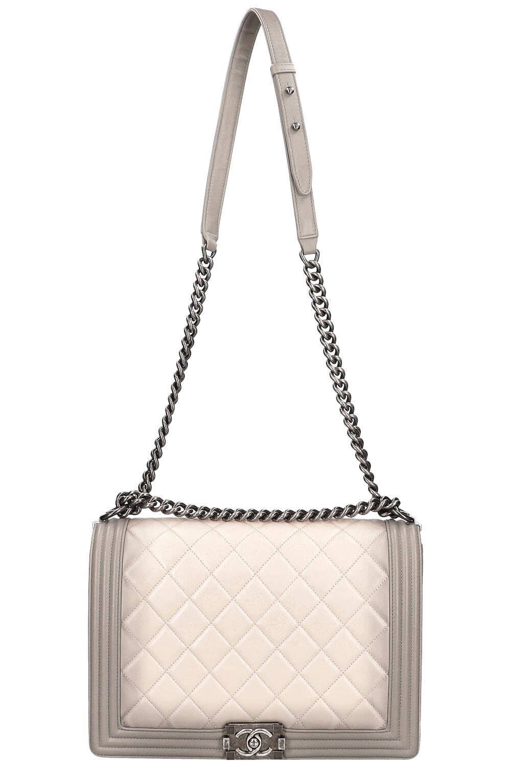 Chanel Boy Large Grey Luxury Handbag