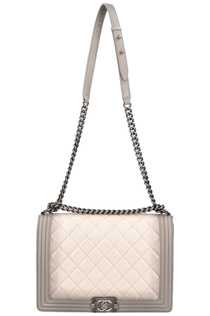 Chanel Boy Large Grey Luxury Handbag