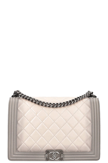 Chanel Boy Large Grey Luxury Handbag