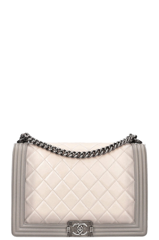 Chanel Boy Large Grey Luxury Handbag