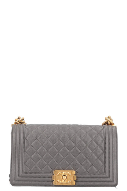 Chanel Boy Bag Medium Caviar Grey