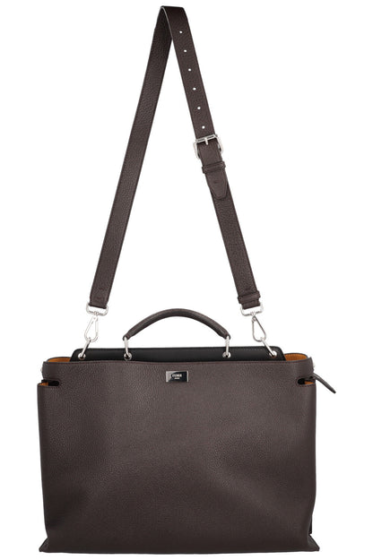 FENDI Large Peekaboo Leather Brown Zucca