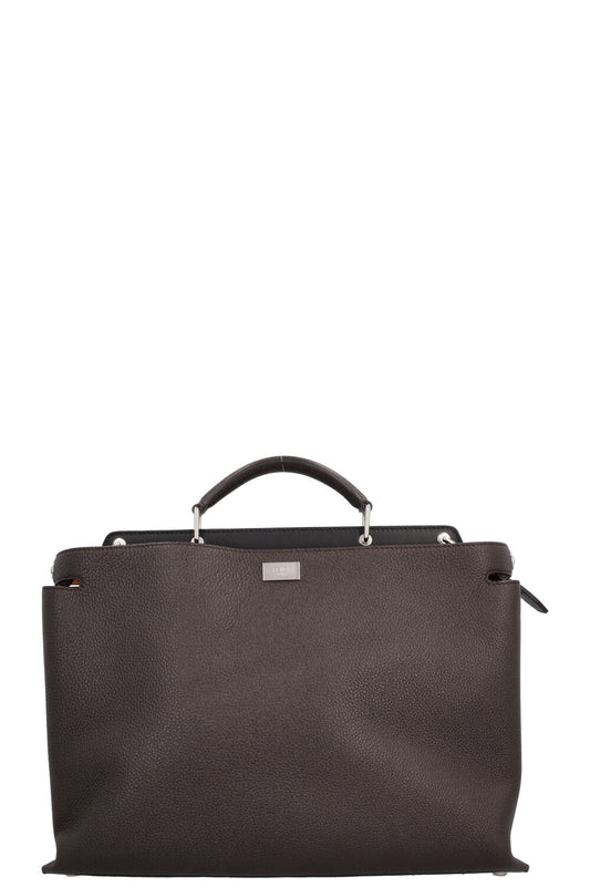 FENDI Large Peekaboo Leather Brown Zucca
