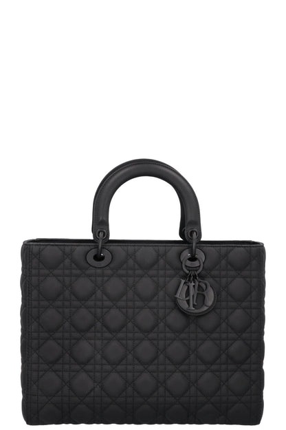 Christian Dior Large Lady Dior Bag Black