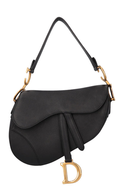 Christian Dior Saddle Bag Leather Black