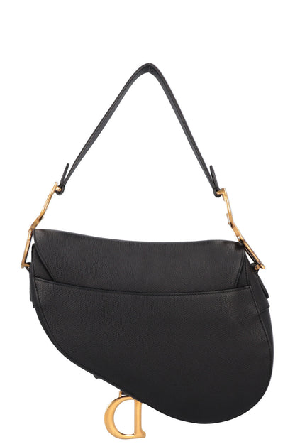 Christian Dior Saddle Bag Leather Black