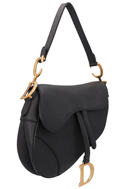 Christian Dior Saddle Bag Leather Black