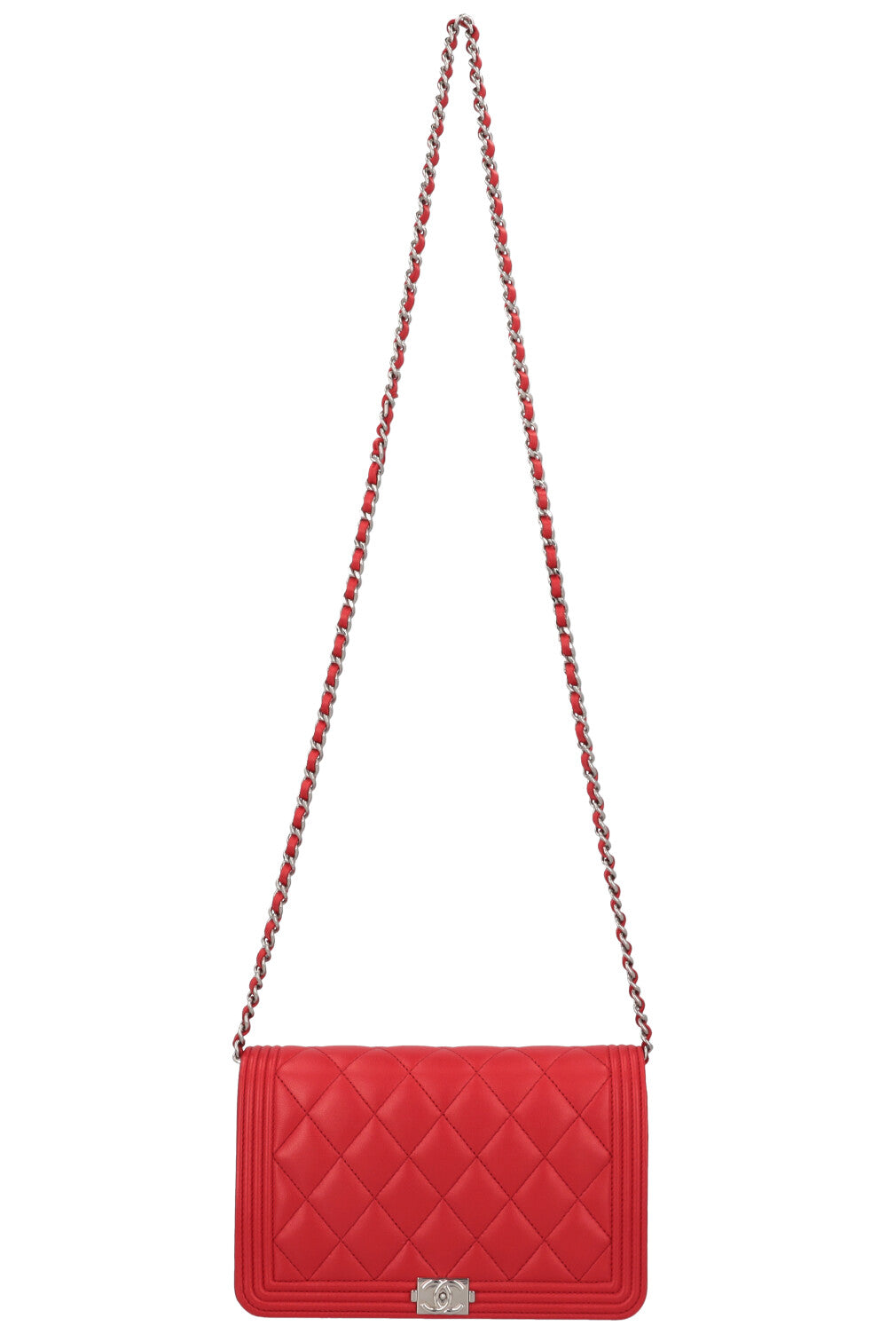 Chanel Boy Leather Red Crossbody