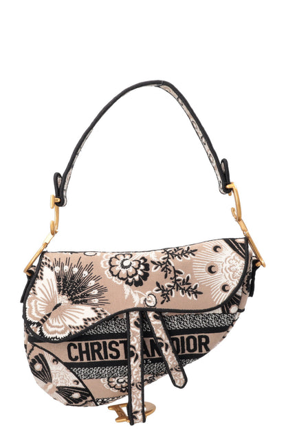 Christian Dior Saddle Bag Canvas Brown