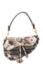 Christian Dior Saddle Bag Canvas Brown