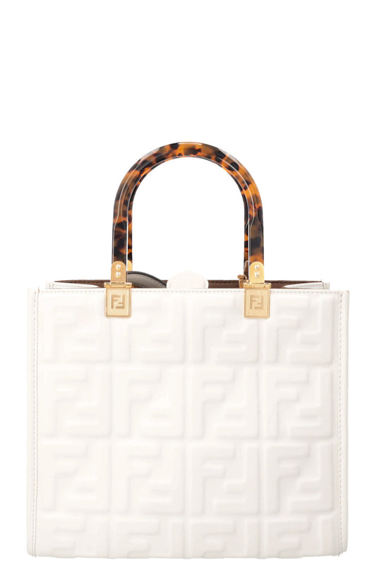 FENDI Sunshine Bag Zucca Leather White