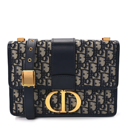 Dior 30 Montaigne Oblique Blue Shoulder Bag